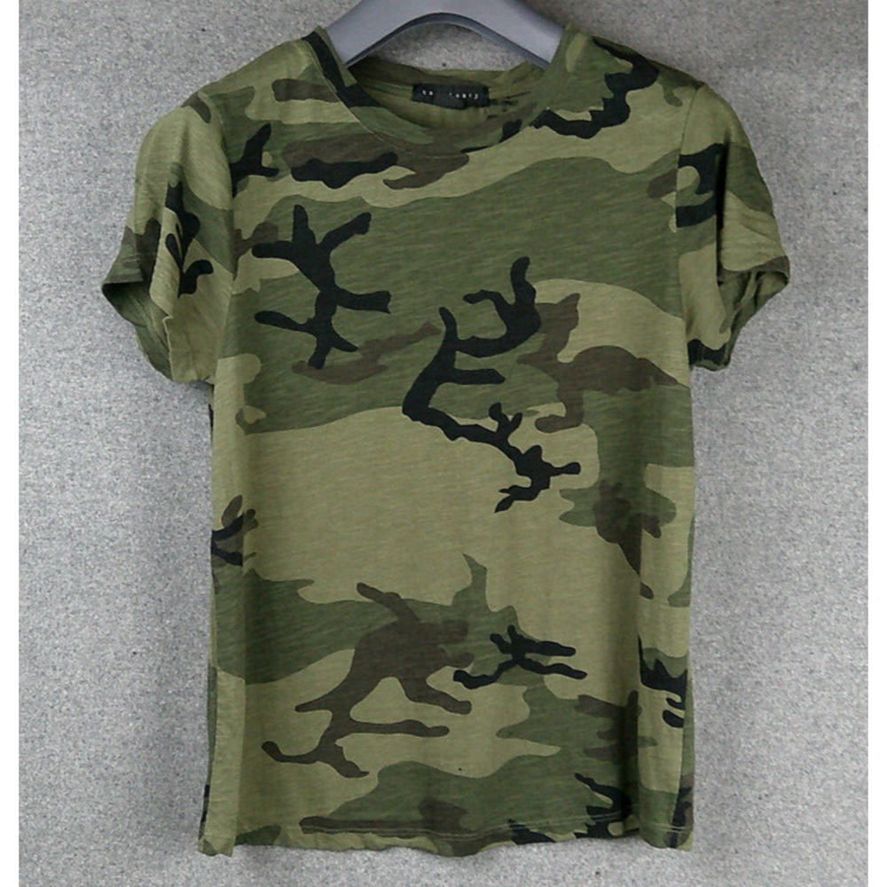Sanctuary Women's Green Camo Short Sleeve T-Shirt Size Medium